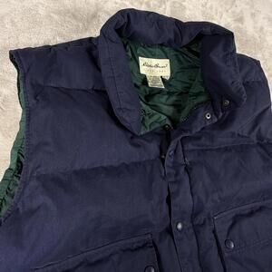 Eddie Bauer Vest Men's XL Navy Green Vintage Puffer